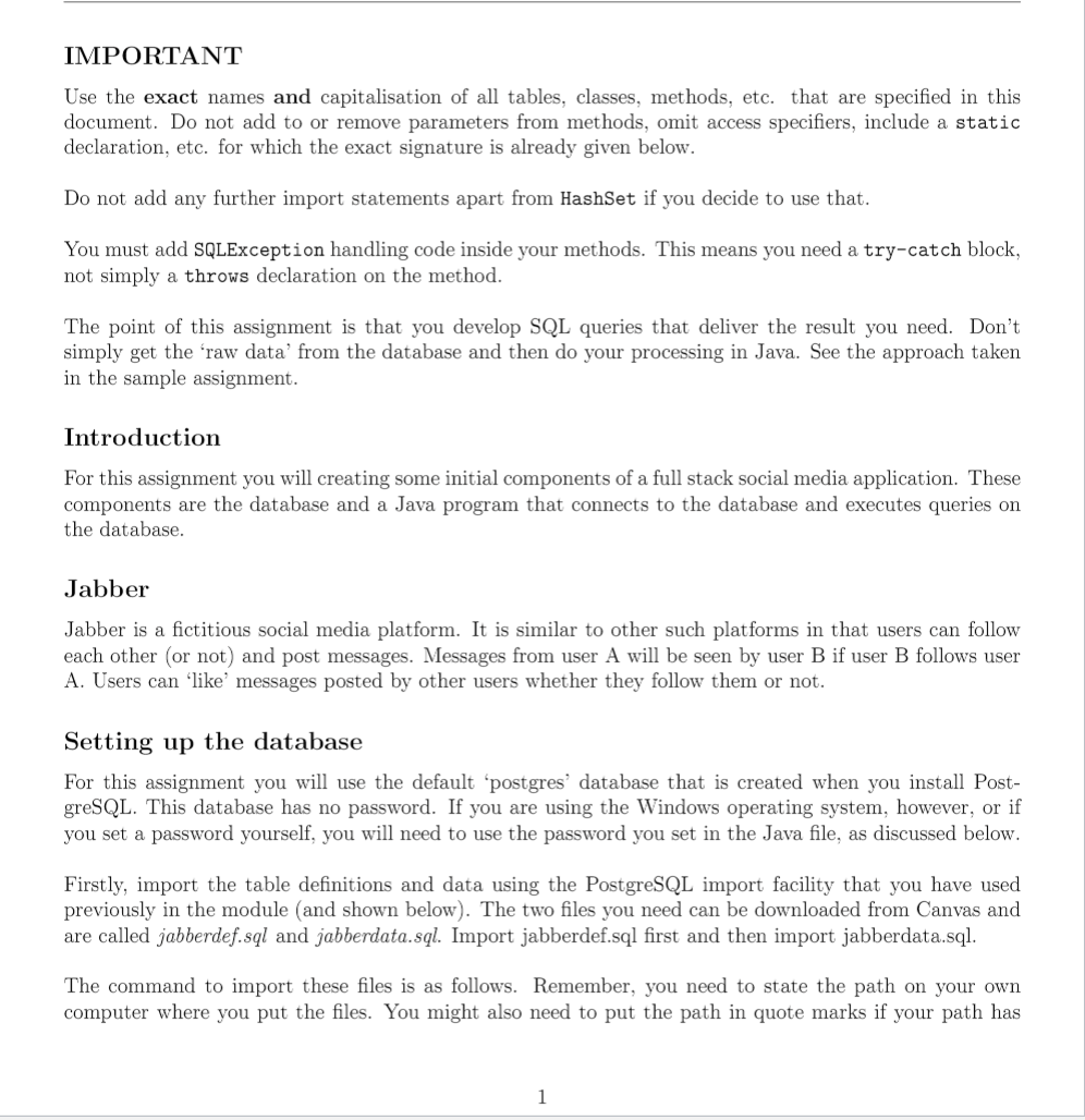 import java.sql.DriverManager; import java.sql.ResultSet; import java.sql.SQLException; import java.util.ArrayList; import java.util.Collections; import java.io.BufferedReader;