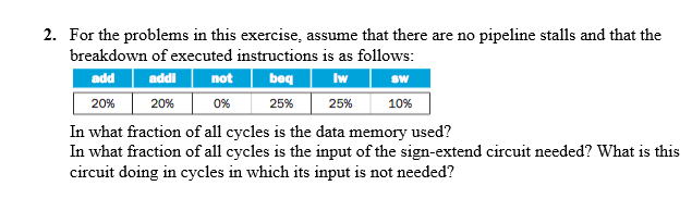 2. For the problems in this exercise, assume that there are