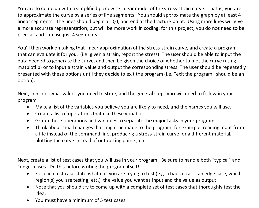 This program must be in python languague. You are to come up