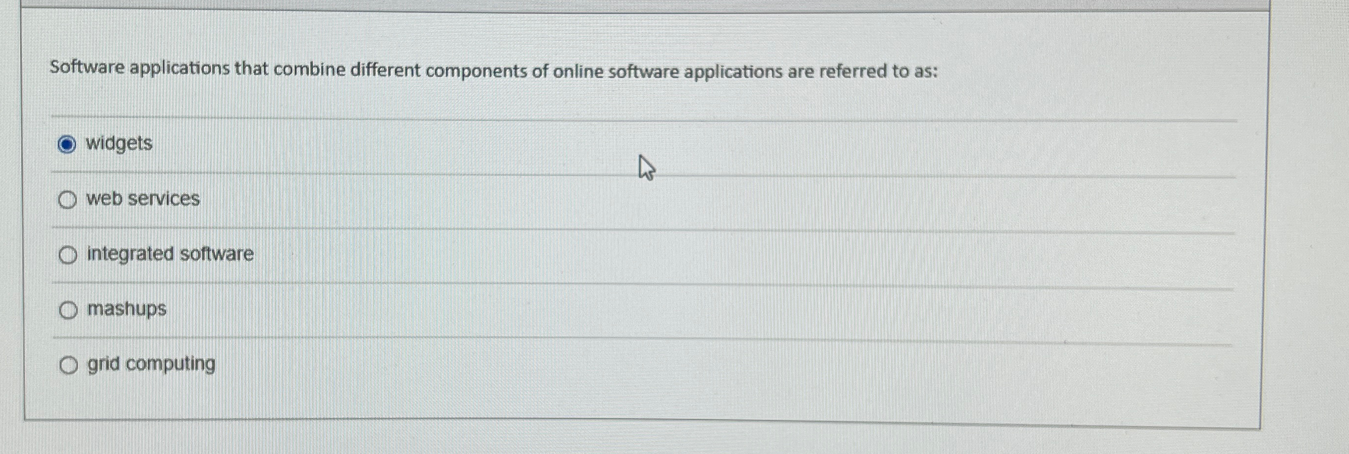  Software applications that combine different components of online software applications are