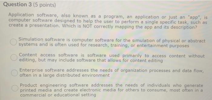 pls help! Application software, also known as a program, an application or