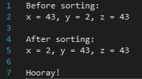 Language: C Programming Source Code: #include void sort_ascending_with_repeats_allowed(int *a, int *b, int