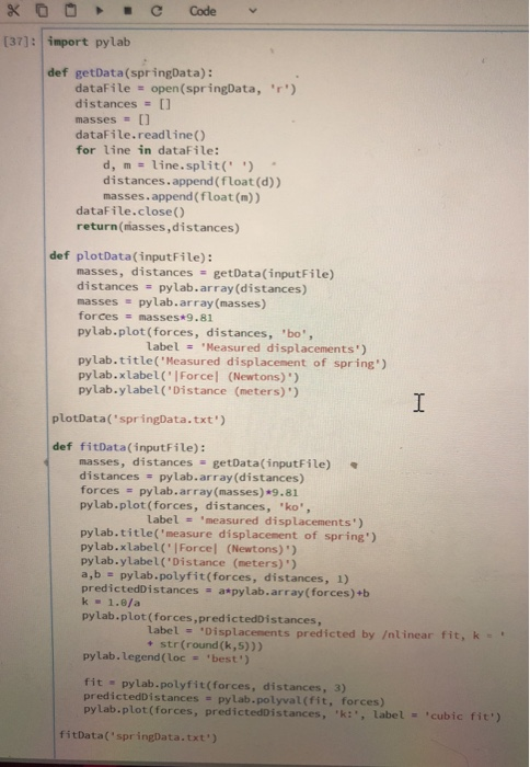 one shown. Thanks in advance! 06Measured Displacement of Spring, 0.4 0.21 0.0