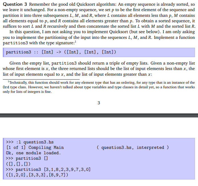 Haskell coding question Please answer the following questions Question 3 Remember the