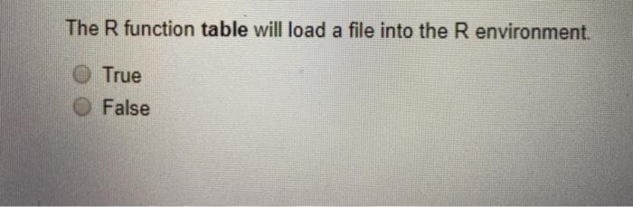  The R function table will load a file into the R