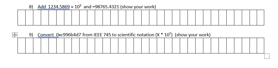 Please show all work Please show all work Please show all work