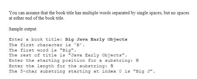 does the following: 1. Ask the user to enter a book title