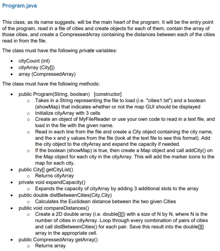 Need Help creating this class Please! **Java Eclipse** Please include as much