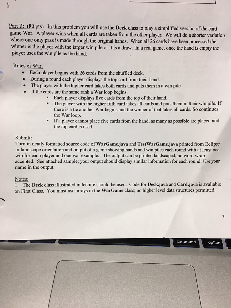 Object oriented java using eclipse: I need help programming the war game