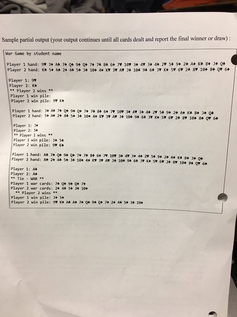 using the deck.java and card.java classes(code displayed below) using eclipse following the