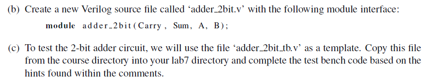 Need help writing a 2 bit adder in Verilog and also