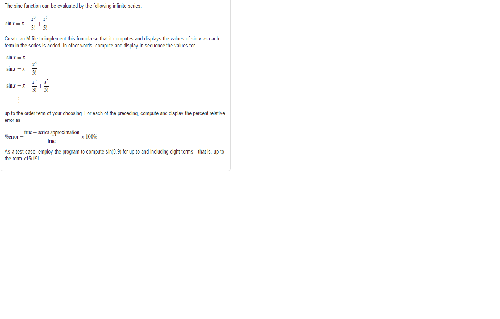 MATLAB creating an m file , show m file for Problem 3.5