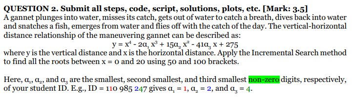  Create a MatLab code to solve the question. Use provided ID