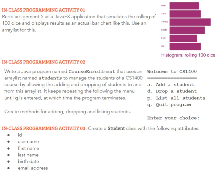  ONE IN-CLASS PROGRAMMING ACTIVITY 01 Redo assignment 5 as a JavaFX