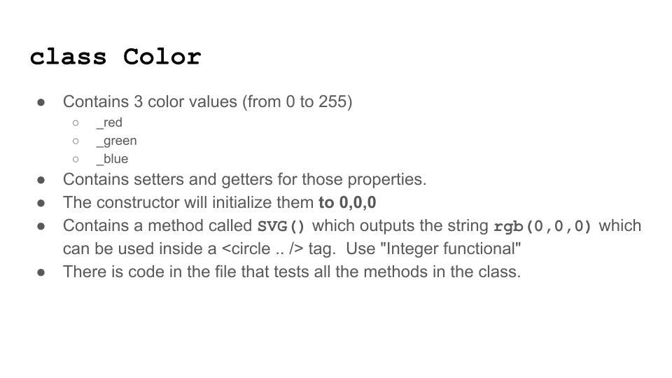 a separate python source file. A Point class to keep track of