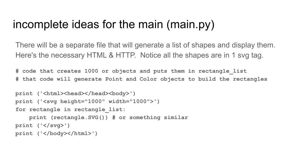 class to keep track of a Point, a Color, a Width and