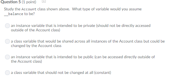 def getId (self) return self. id def getBalance(self): #HISSING CODE def getAnnualInterestRate(self)