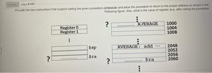  0.125 Provide the two instructions that support calling the given procedure