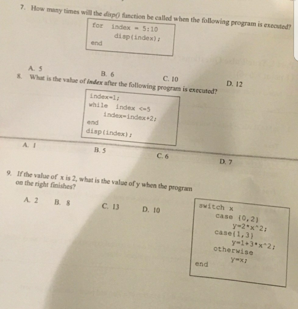 matlab 7. How many times will the dispO function be called when