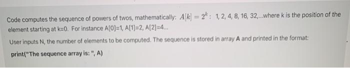 if someone can please explain this to me Code computes the sequence