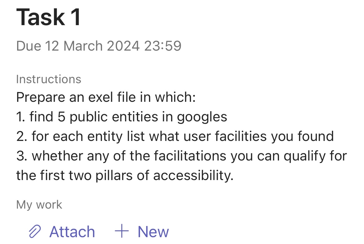  Task 1 Due 12 March 202423:59 Instructions Prepare an exel file