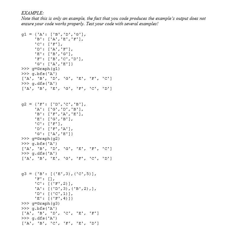 this problem Thank you Goal In Module 6, we discussed the Graph