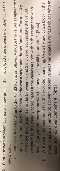 the pictures. Define the class Point2D that represents an ordered pair (x,
