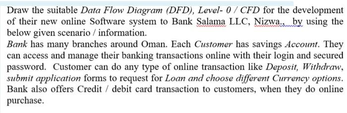  Draw the suitable Data Flow Diagram (DFD), Level- 0 / CFD