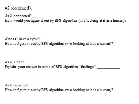 are traversed with BFS. On top of vertices write down their BFS