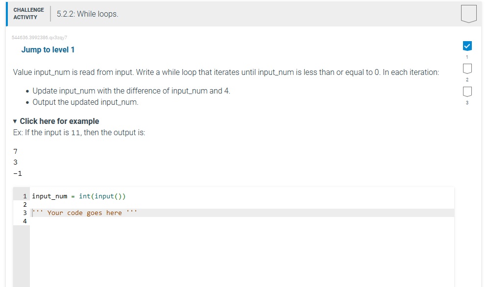 Jump to level 1 Value input_num is read from input. Write