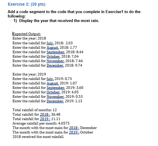 user the total rainfall for the last six months of two consecutive