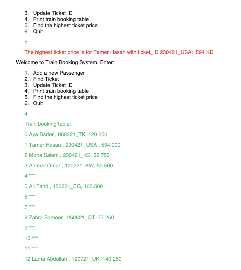 and Test.java. For the Passenger class you will have the instant variables:
