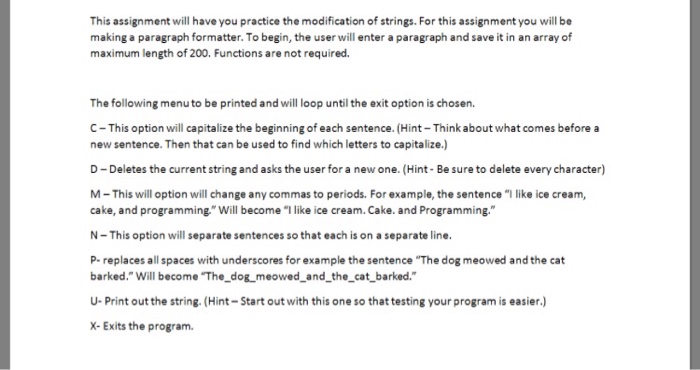  Write the program in C This assignment will have you practice