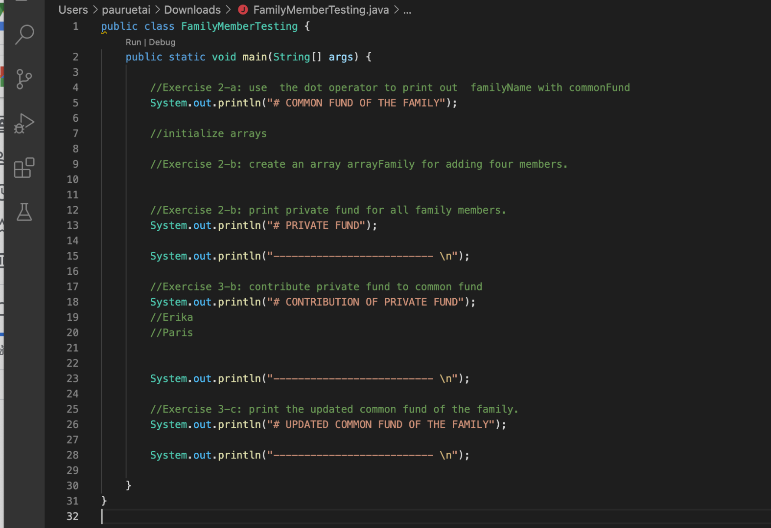 amount of private fund of the family member FamilyMember (firstName: String, private