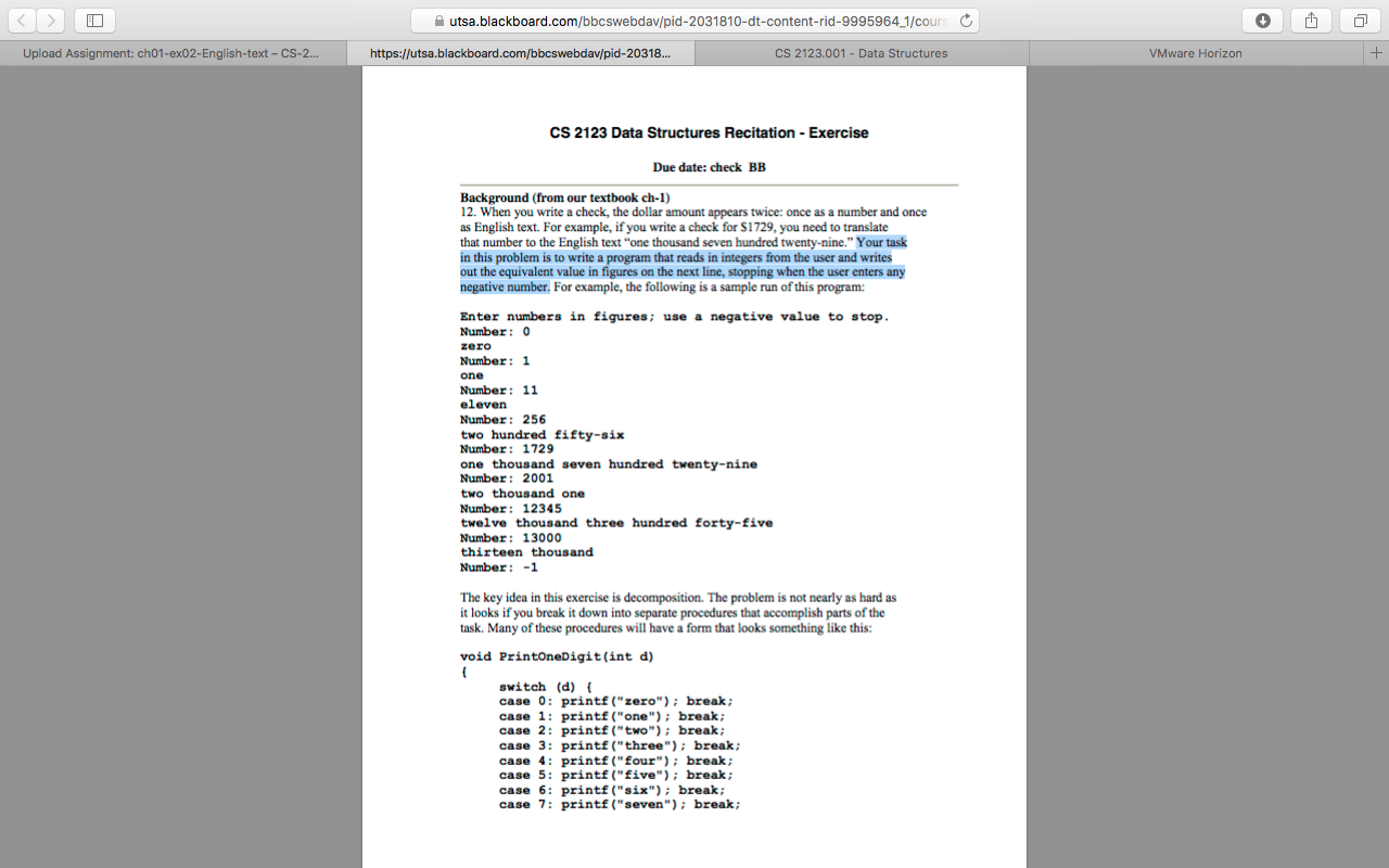 Your task in this problem is to write a program (in C)