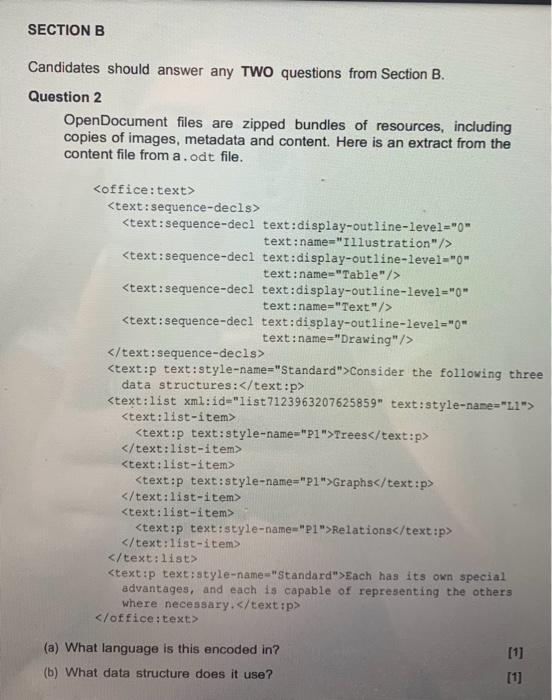  SECTION B Pandidates should answer any TWO questions from Section B.