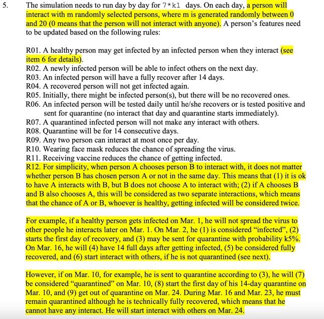 which some have tested positive for COVID. Each day, a person may