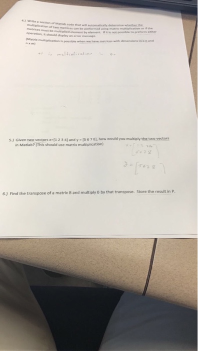  Given two vectors x = [1 2 3 4] and y