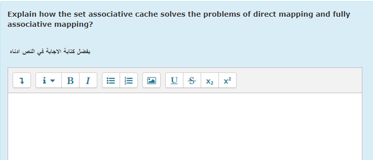  Explain how the set associative cache solves the problems of direct