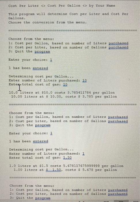 code). If this is not included, then the program is not complete.