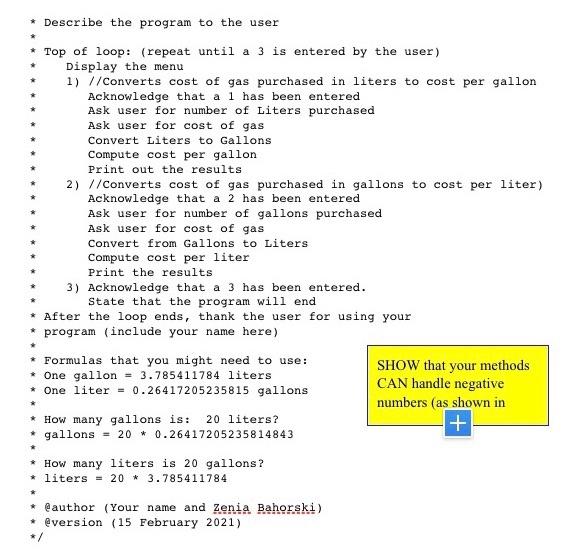 Up to: Includes introductory Standard (**) block comment that includes: 2 Name