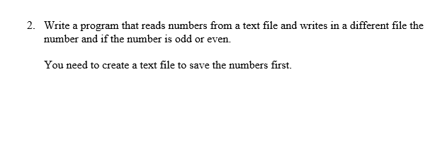 Java 2. Write a program that reads numbers from a text file