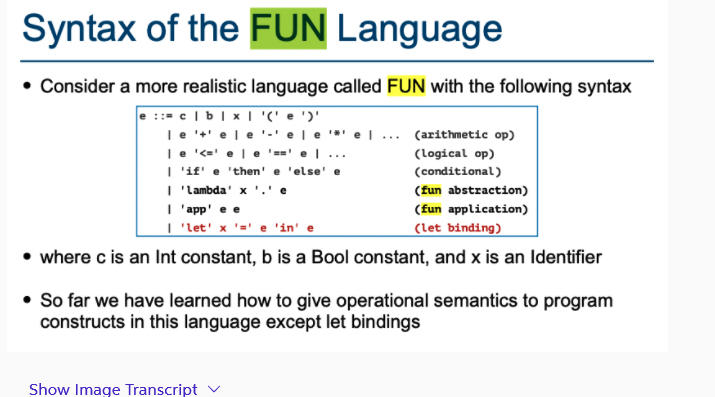  (20 points) Consider the FUN language, prove the following expression evaluates