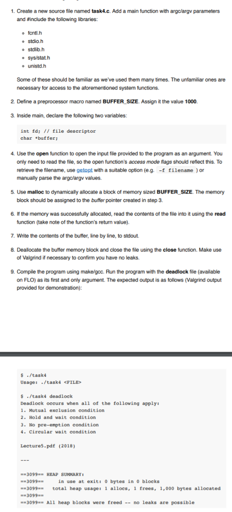 please help me to complete the task4 code Deadlock occurs when all