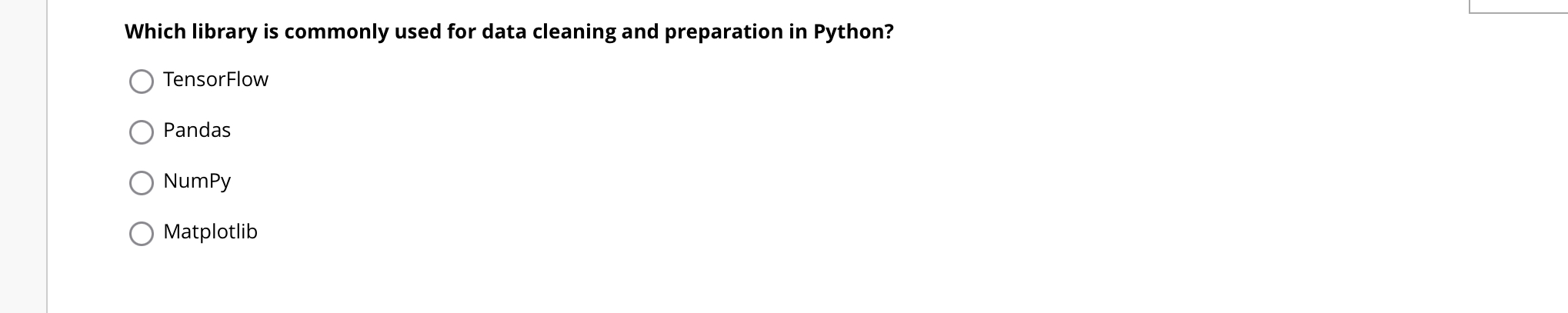  Which library is commonly used for data cleaning and preparation in