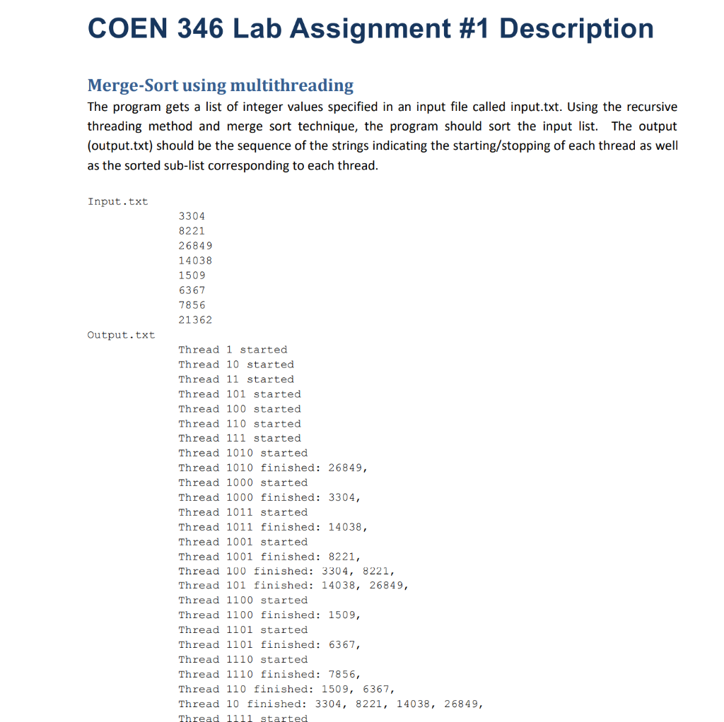 The program gets a list of integer values specified in an input