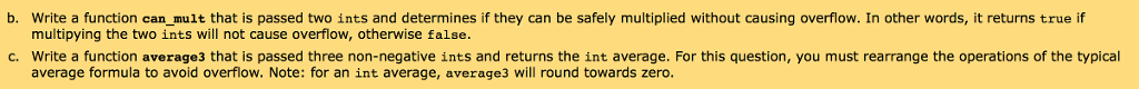 c programming seashell b. Write a function can_mult that is passed two
