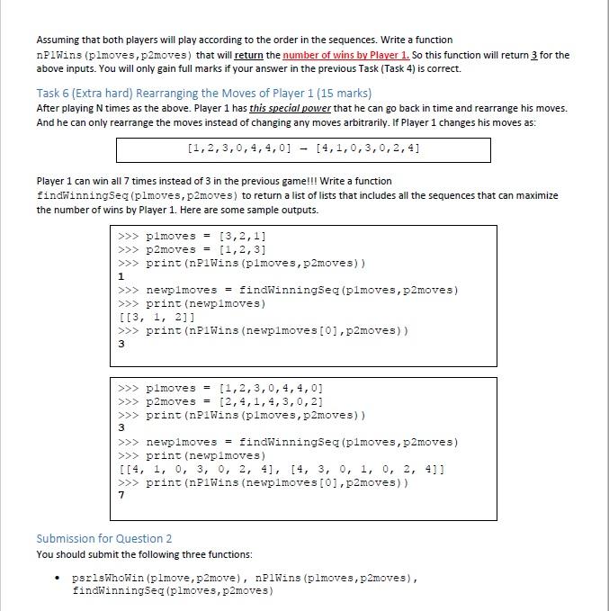 2 'Paper, Scissors, Rock, Lizard, Spock (35 marks) In this Question, you