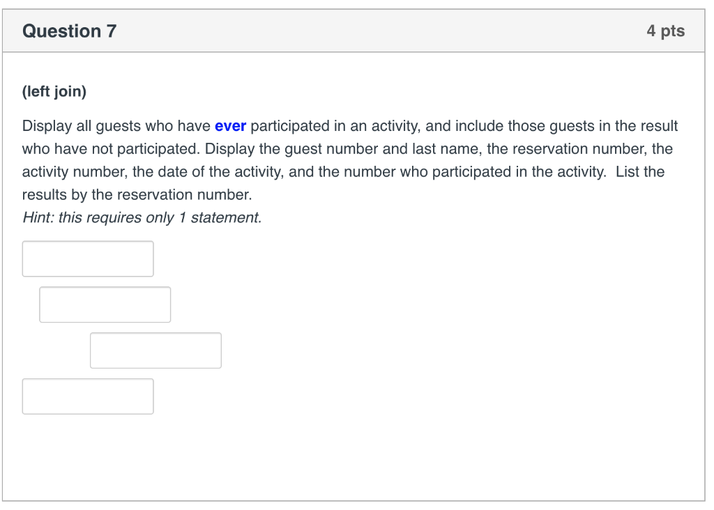 on a separate line. After tables are properly linked, code the other