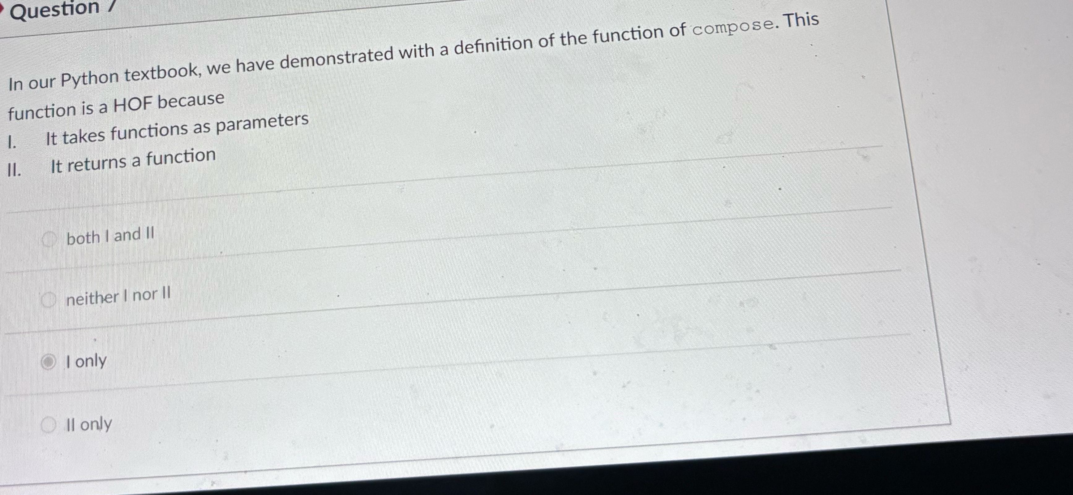  Question / In our Python textbook, we have demonstrated with a